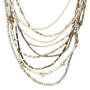 Boho Chic Multi Strand Beaded Statement Necklace Artisan Fashion Jewelry Women